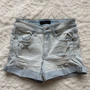 Aeropostale Light Blue Distressed Jean Shorts